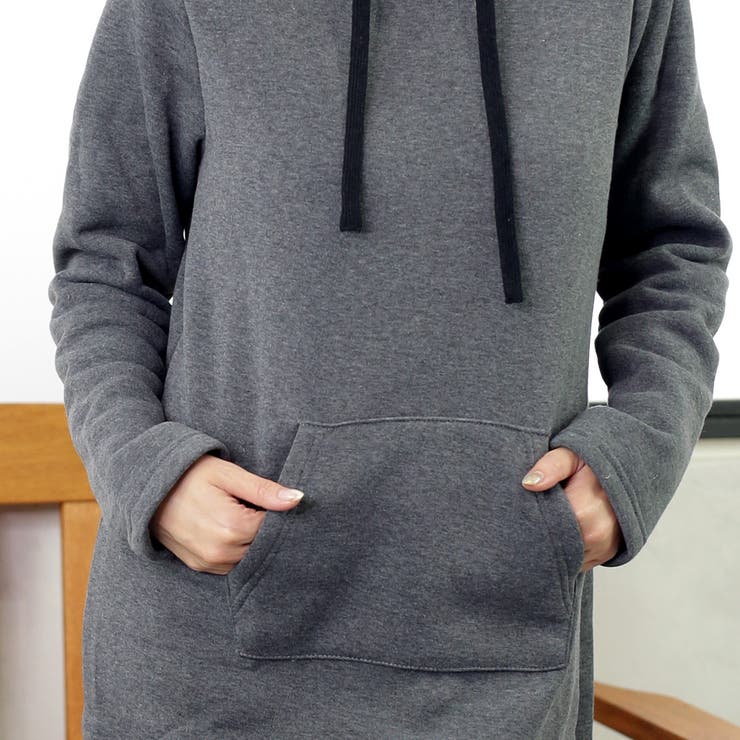 温かな裏起毛パーカーワンピース 大きいサイズ 部屋着 | FashionBerry | 詳細画像6 