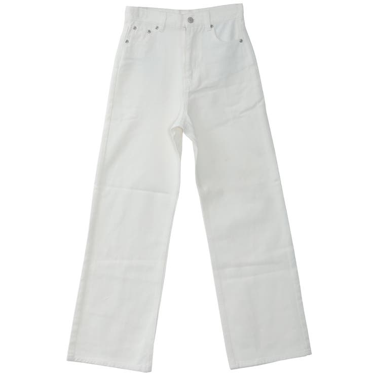 オフホワイト | ハイウエストストレートホワイトジーンズ | FashionBerry