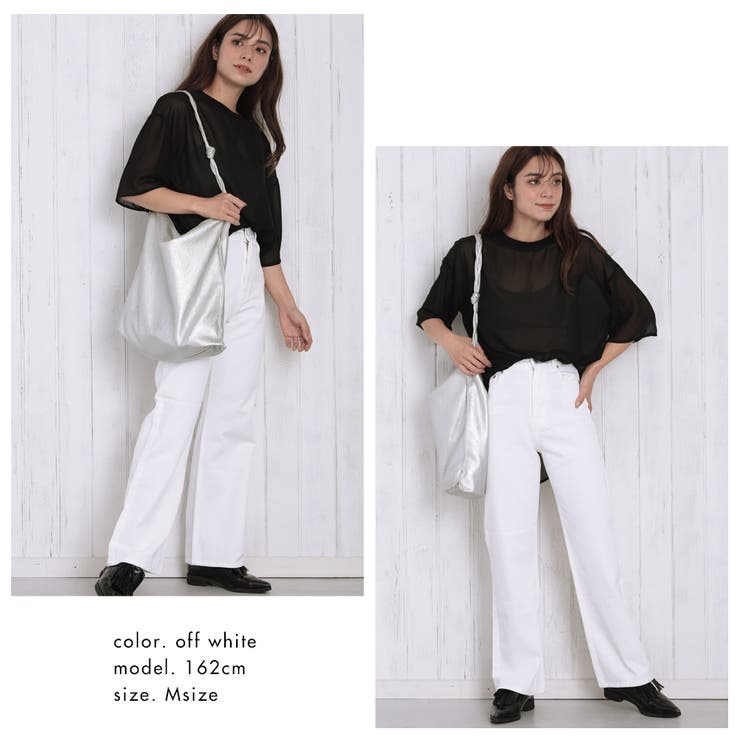 ハイウエストストレートホワイトジーンズ | FashionBerry | 詳細画像4 