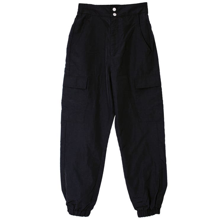ブラック | ナイロンカーゴパンツ | FashionBerry