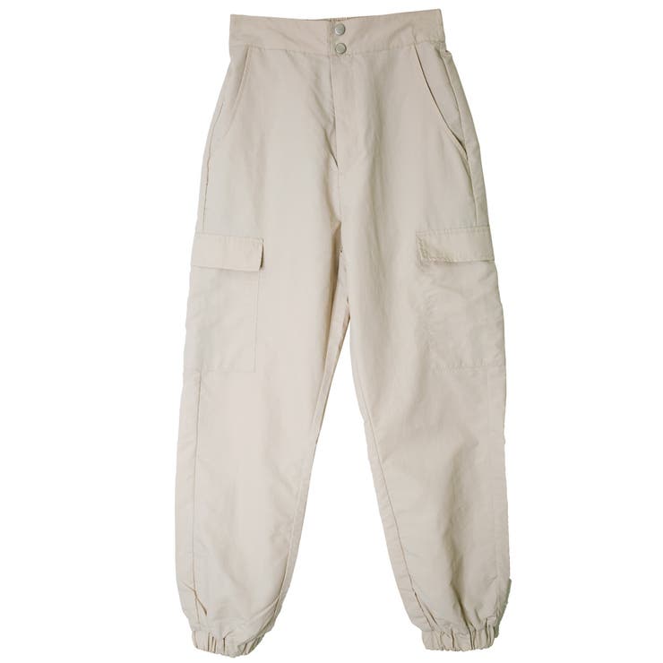 ベージュ | ナイロンカーゴパンツ | FashionBerry