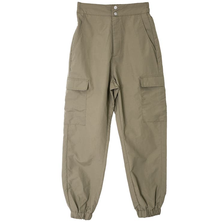 ライトカーキ | ナイロンカーゴパンツ | FashionBerry