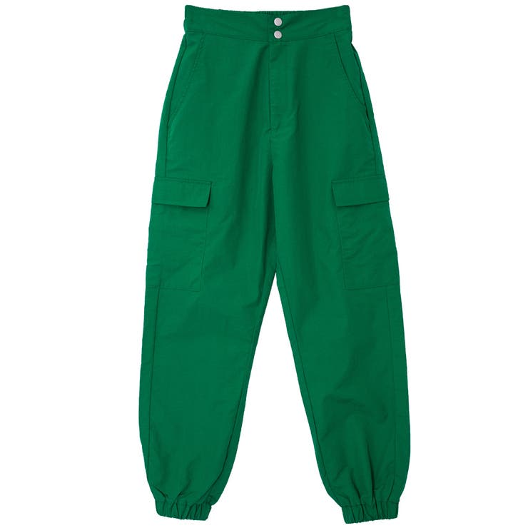 グリーン | ナイロンカーゴパンツ | FashionBerry