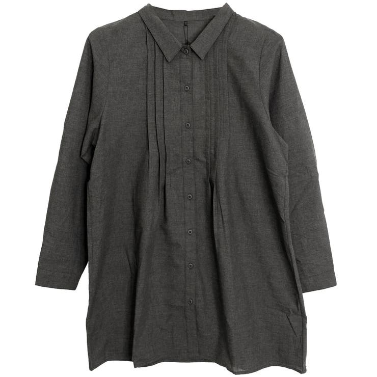 スミクロ | フロントピンタックシャツチュニック | FashionBerry