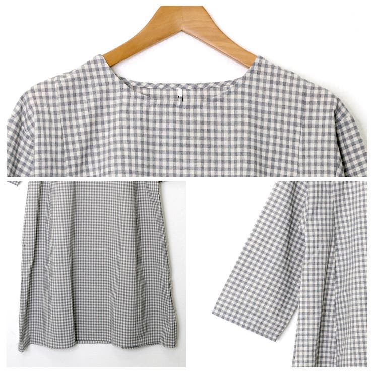 ギンガムチェック切替コクーンデザインワンピース | FashionBerry | 詳細画像16 