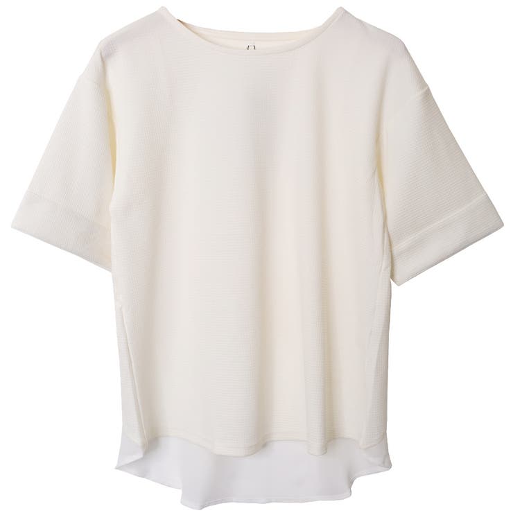 オフホワイト | バックフェイクレイヤードチュニック | FashionBerry