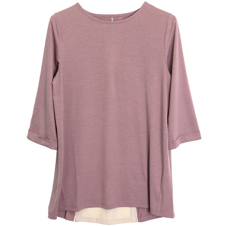 スモーキーパープル | バックスリットレイヤードトップス | FashionBerry