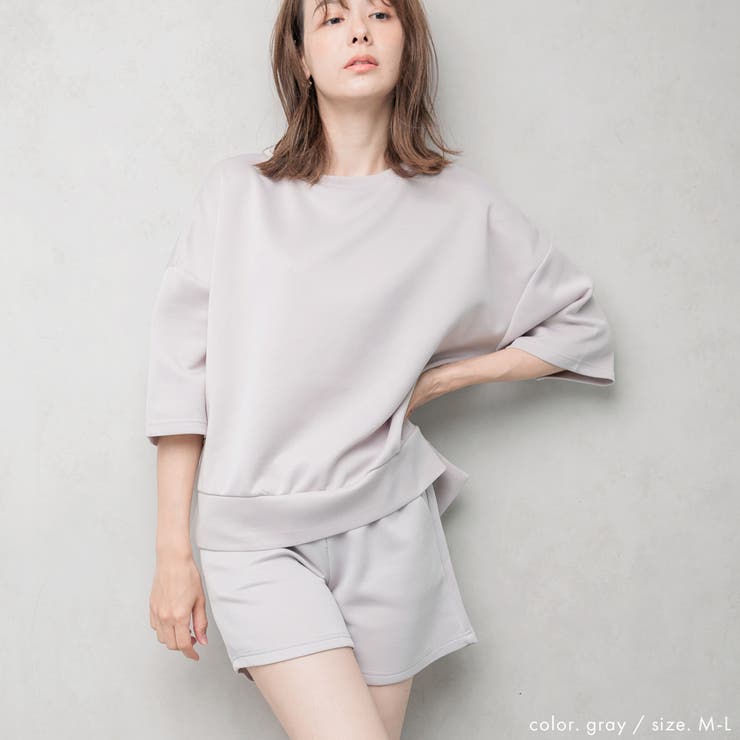 forksy.】襟付き オーバーサイズスウェット＆ ショートパンツ