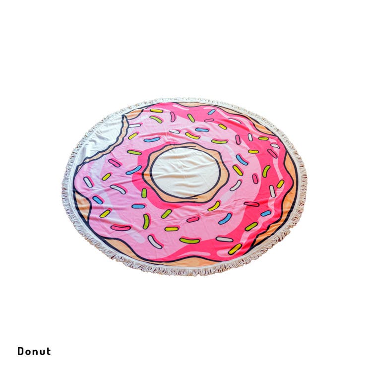 ドーナツ  | ラウンドビーチマット タオルケット バスタオル 大判 ラグマット | FashionBerry
