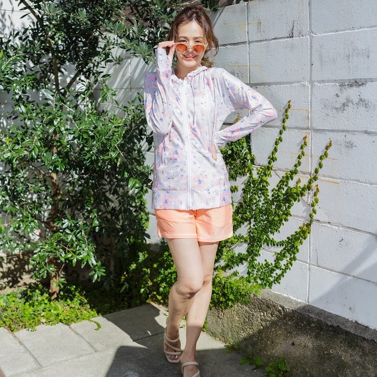 ラッシュガード レディース バイカラーショートパンツ  UVカット | FashionBerry | 詳細画像21 