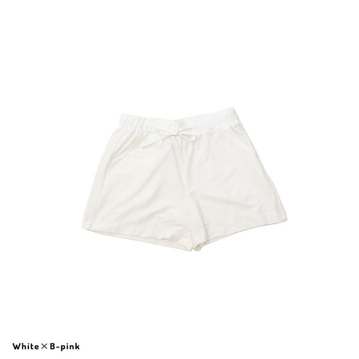 ホワイト×Bピンク　 | ラッシュガード レディース バイカラーショートパンツ  UVカット | FashionBerry