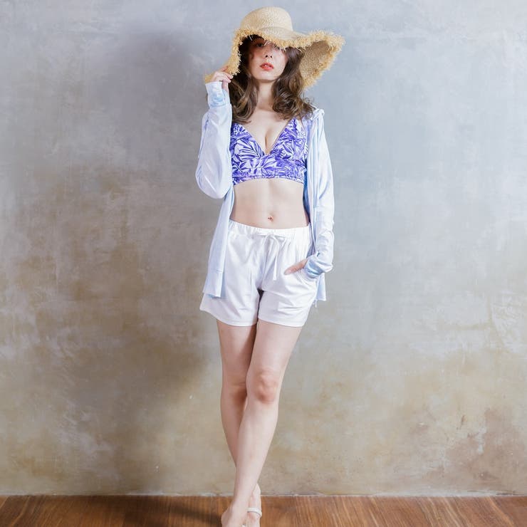 ラッシュガード レディース バイカラーショートパンツ  UVカット | FashionBerry | 詳細画像7 