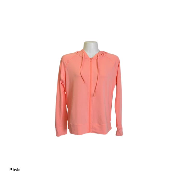 ピンク  | レディース ラフラッシュガードパーカー UVカット | FashionBerry