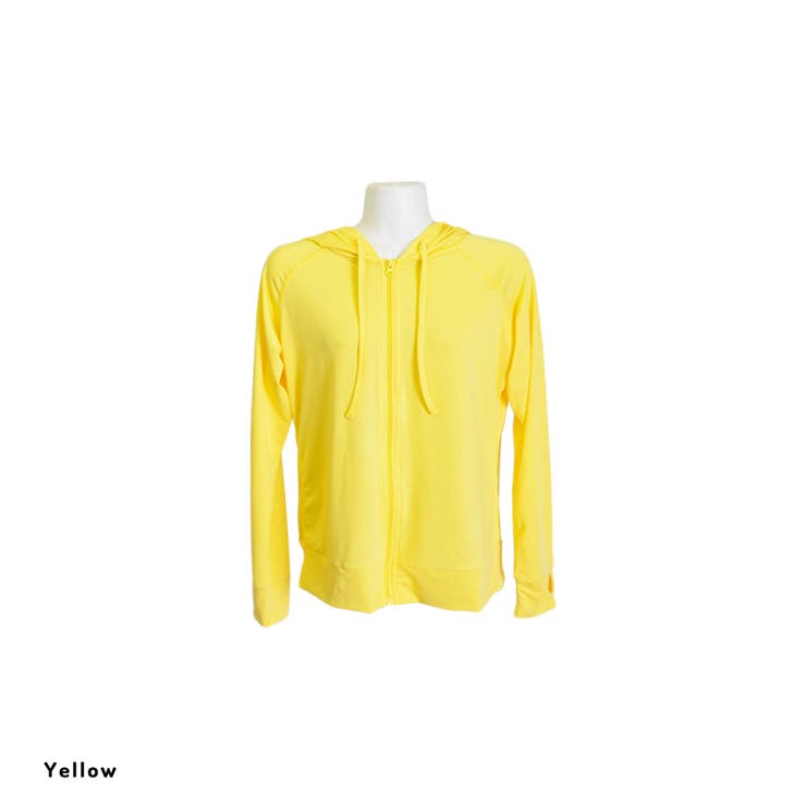 イエロー | レディース ラフラッシュガードパーカー UVカット | FashionBerry