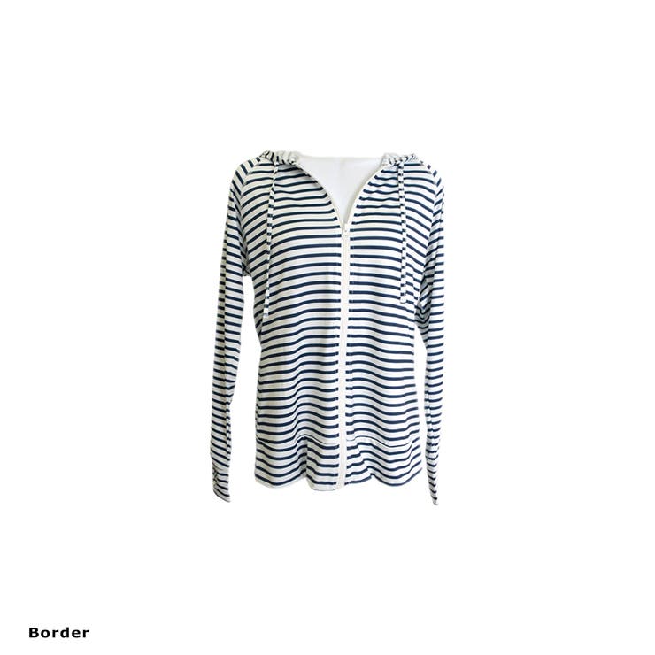 ボーダー | レディース 柄ラフラッシュガード UVカット | FashionBerry