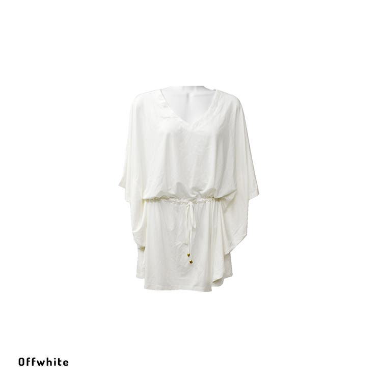 ホワイト | レディース ラフラッシュガードチュニックワンピ UVカット | FashionBerry