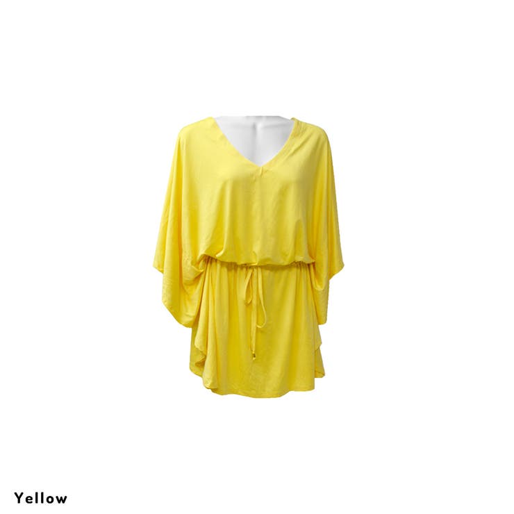 イエロー | レディース ラフラッシュガードチュニックワンピ UVカット | FashionBerry