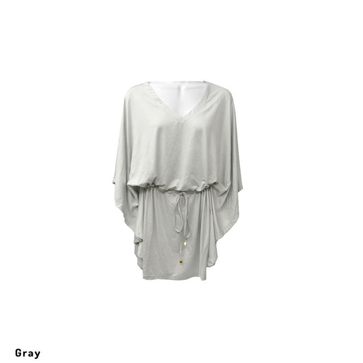 グレー  | レディース ラフラッシュガードチュニックワンピ UVカット | FashionBerry