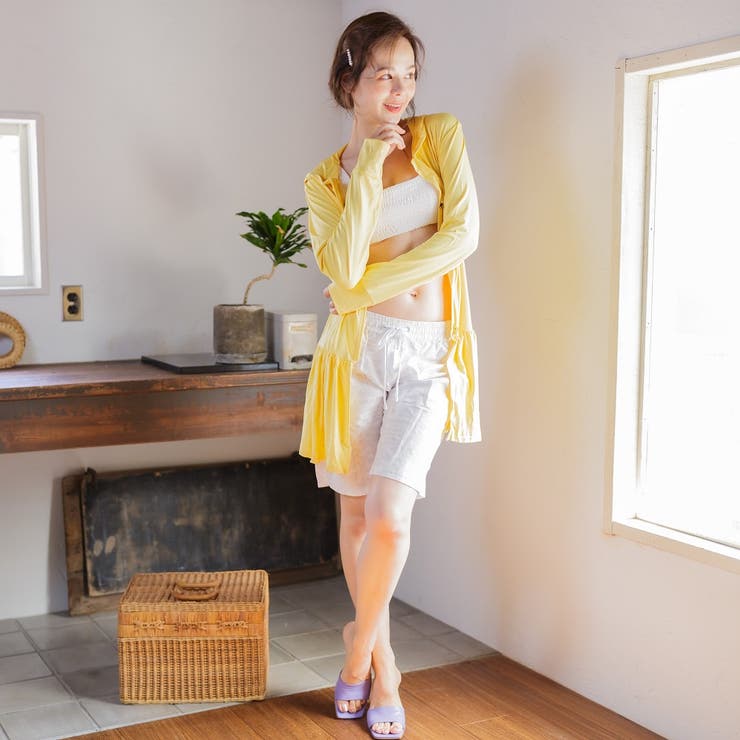 レディース ラフラッシュガードフリルパーカー UVカット | FashionBerry | 詳細画像12 