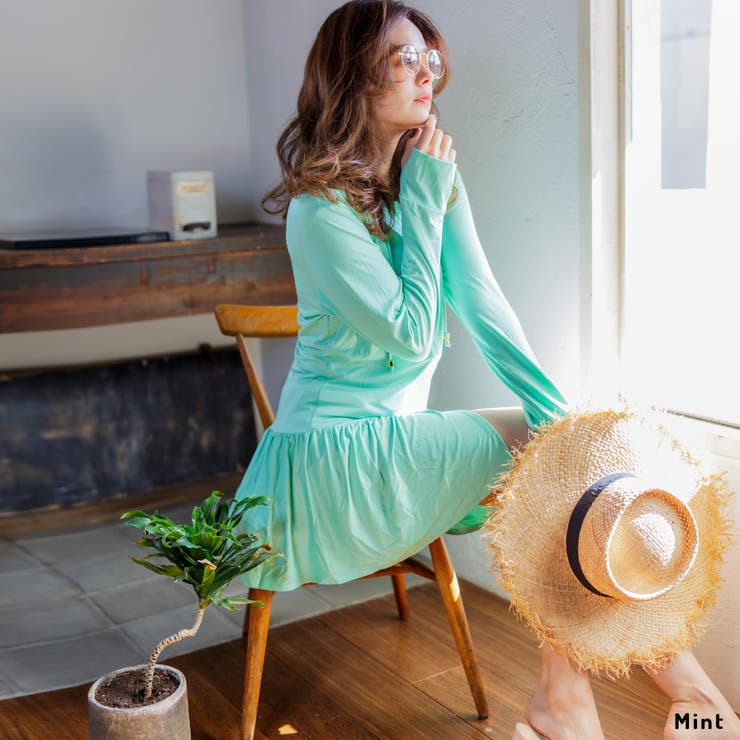 レディース ラフラッシュガードフリルパーカー UVカット | FashionBerry | 詳細画像17 