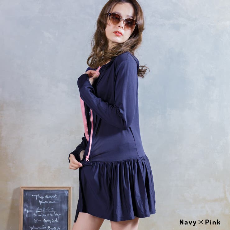 レディース ラフラッシュガードフリルパーカー UVカット | FashionBerry | 詳細画像37 