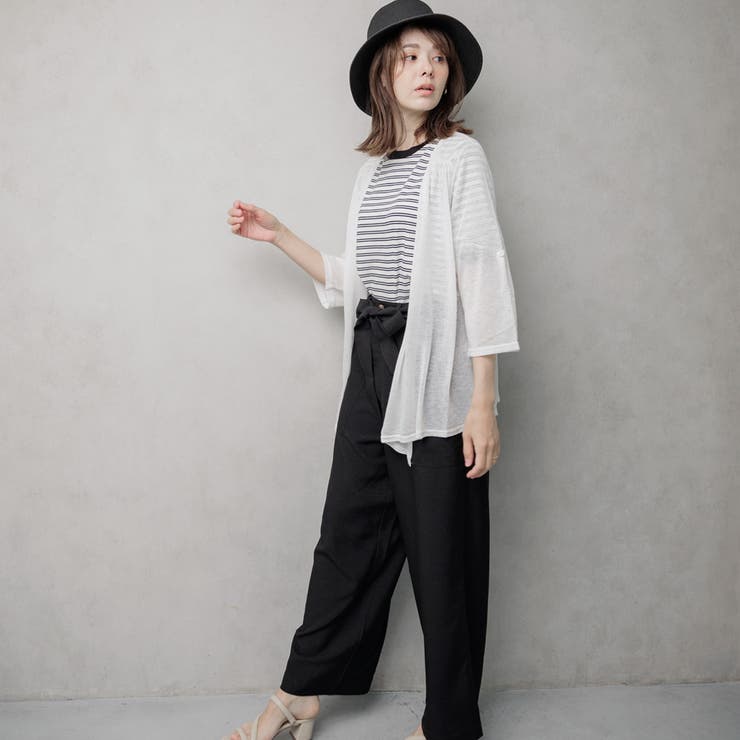 リネン混 スクエアカラートッパーカーディガン | FashionBerry | 詳細画像11 