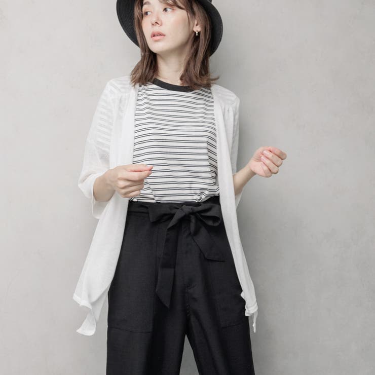 リネン混 スクエアカラートッパーカーディガン | FashionBerry | 詳細画像13 