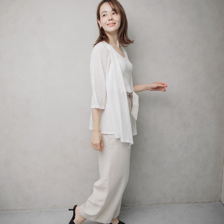 リネン混 スクエアカラートッパーカーディガン | FashionBerry | 詳細画像9 