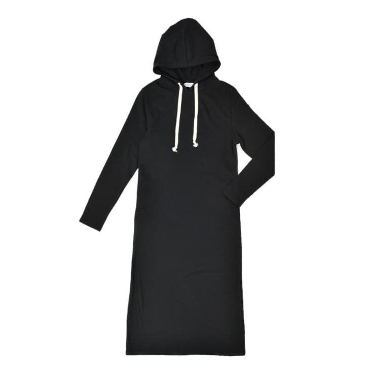 ブラック | 裏毛スウェットワンピース ルームウェア レディース | FashionBerry