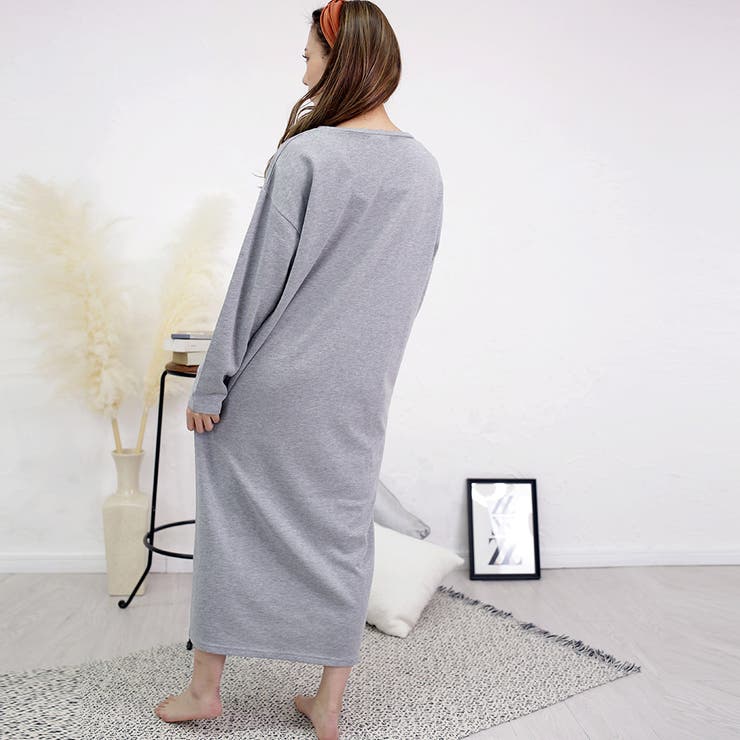 裏毛ラウンドネックワンピース ルームウェア レディース ワンマイルウェア | FashionBerry | 詳細画像10 