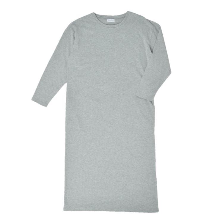 杢グレー | 裏毛ラウンドネックワンピース ルームウェア レディース ワンマイルウェア | FashionBerry
