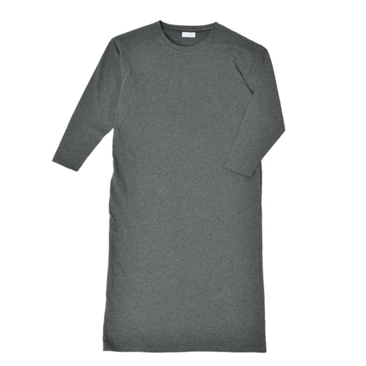 チャコール | 裏毛ラウンドネックワンピース ルームウェア レディース ワンマイルウェア | FashionBerry