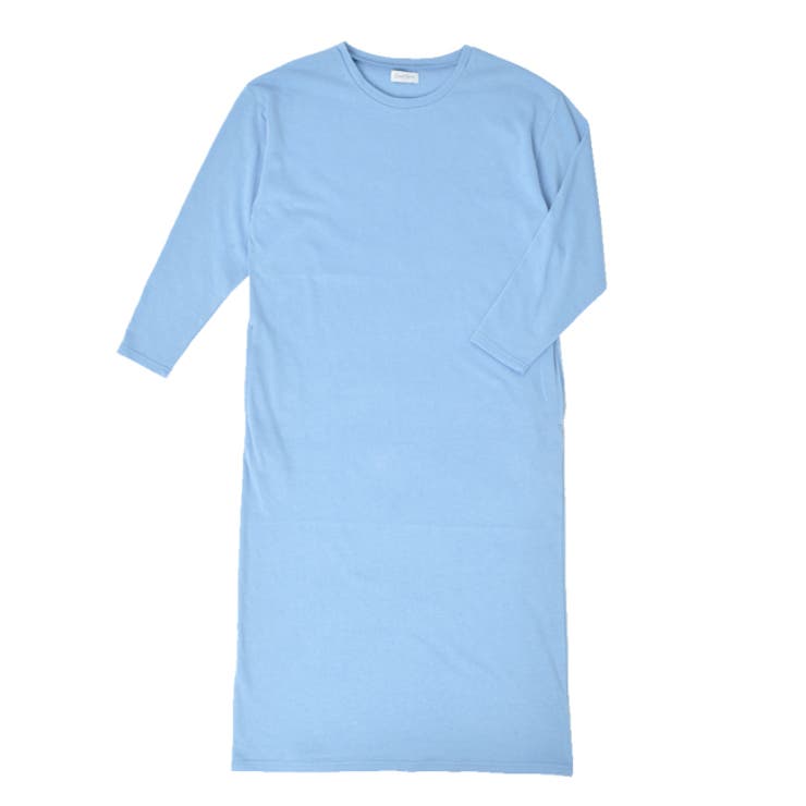 サックス | 裏毛ラウンドネックワンピース ルームウェア レディース ワンマイルウェア | FashionBerry