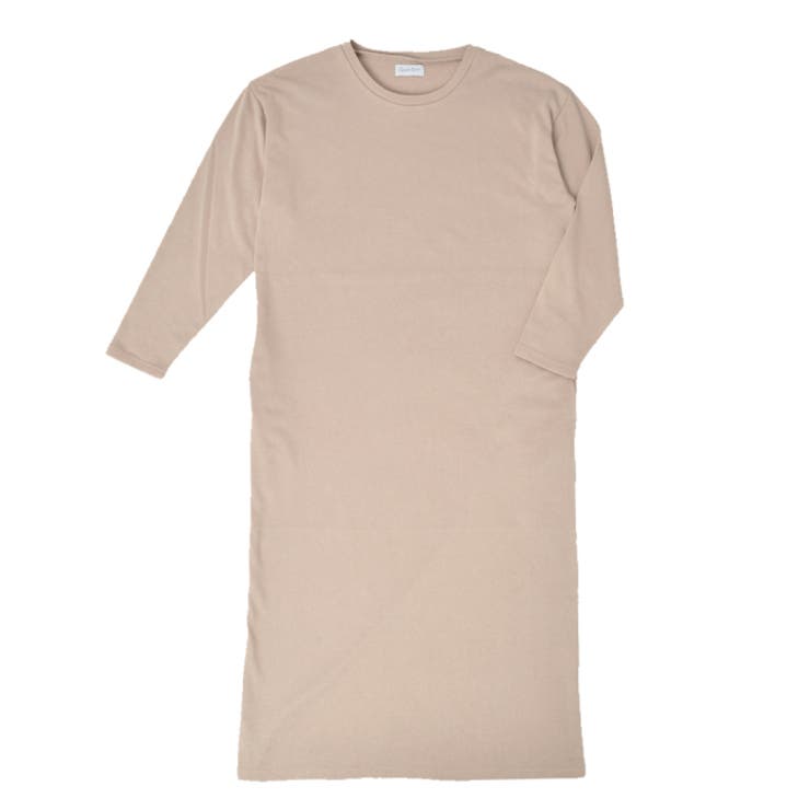 モカ | 裏毛ラウンドネックワンピース ルームウェア レディース ワンマイルウェア | FashionBerry