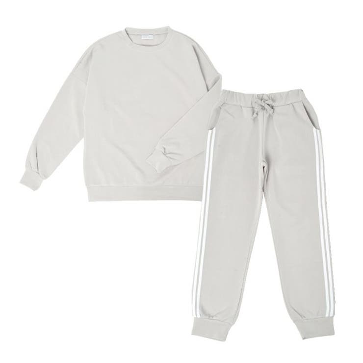 杢グレー | ルームウェア ダンボールニット ラインパンツ | FashionBerry