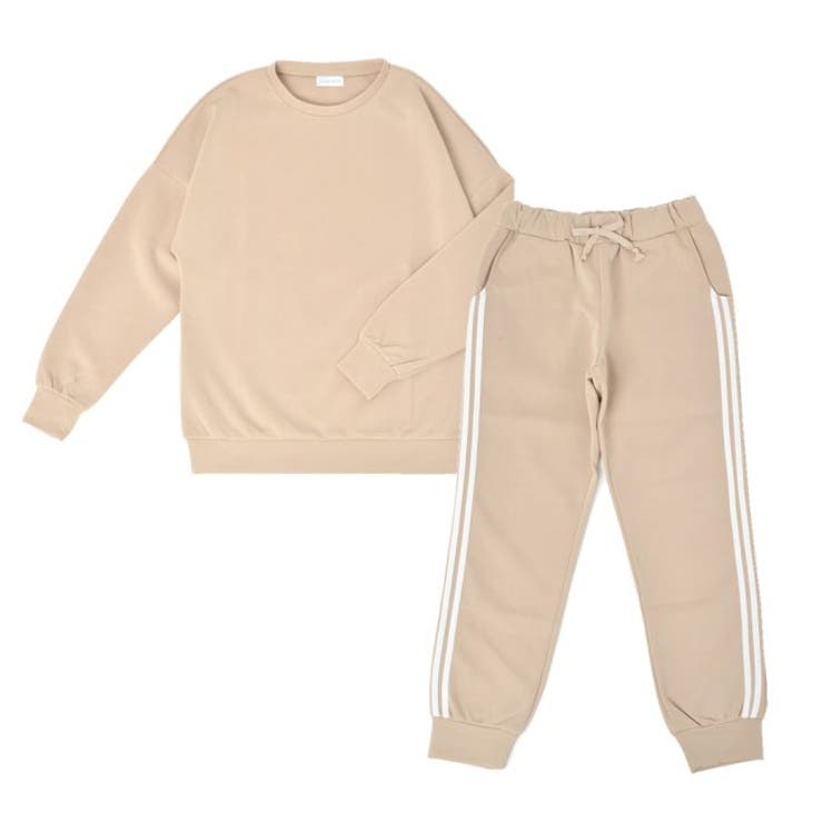 モカ | ルームウェア ダンボールニット ラインパンツ | FashionBerry