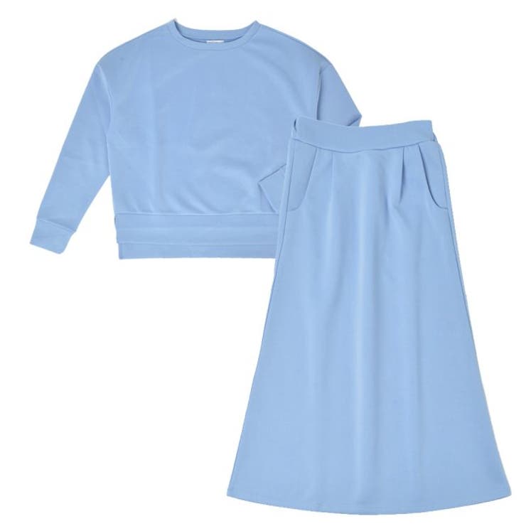 サックス | ルームウェア ダンボールニット ロングスカート | FashionBerry