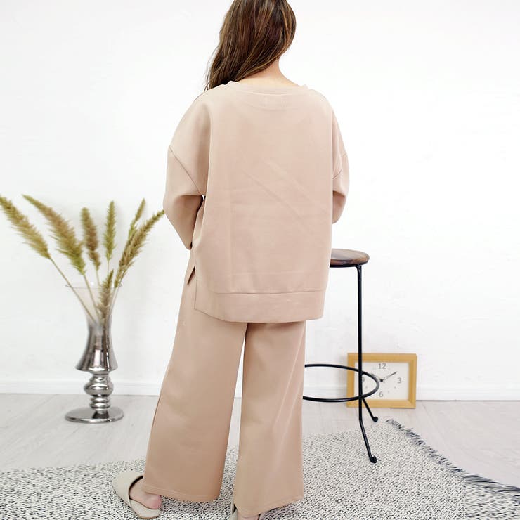 ルームウェア ダンボールニット ワイドパンツ[品番：FNBW0000262