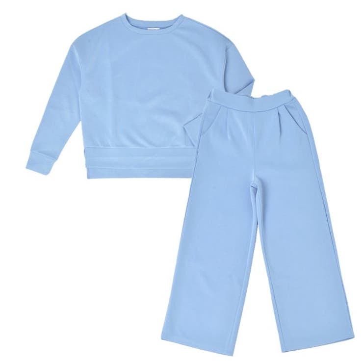 サックス | ルームウェア ダンボールニット ワイドパンツ | FashionBerry