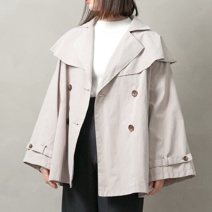 ポンチョ風ミドル丈コート[品番：FNBW0000541]｜FashionBerry