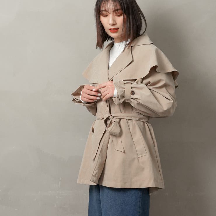 ポンチョ風ミドル丈コート[品番：FNBW0000541]｜FashionBerry