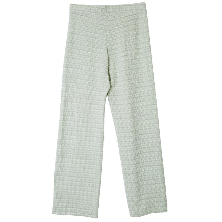 グリーン | カットジャガードパンツ | FashionBerry