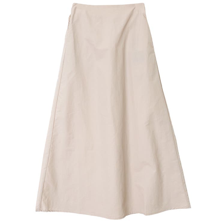 ベージュ | 後ギャザーロングスカート | FashionBerry