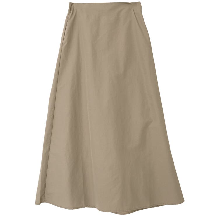 ライトカーキ | 後ギャザーロングスカート | FashionBerry