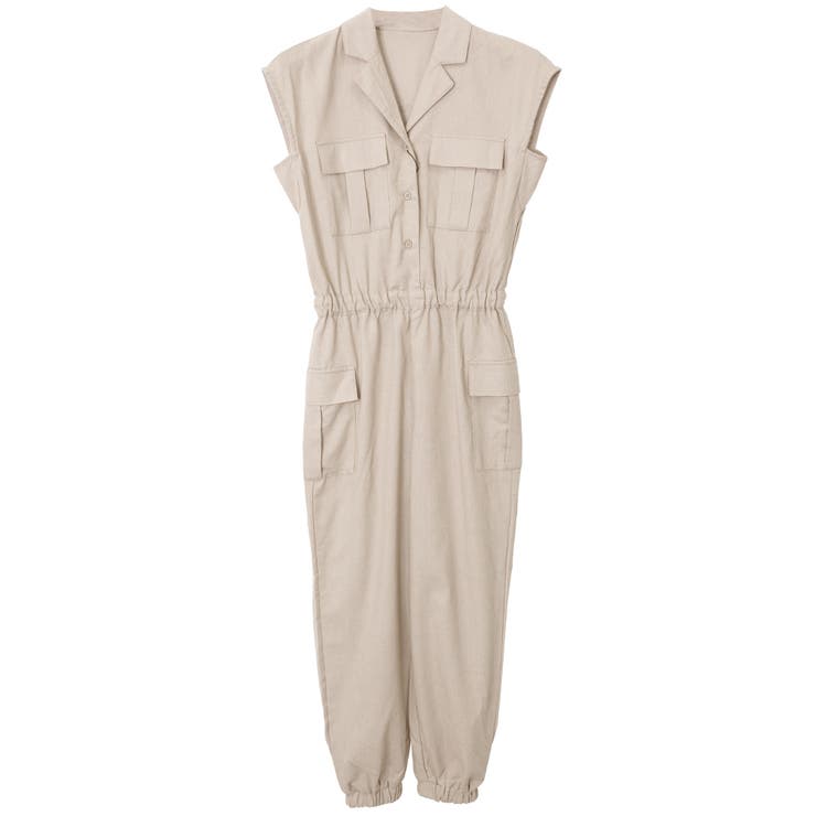 グレージュ　 | カーゴポケットジャンプスーツ | FashionBerry