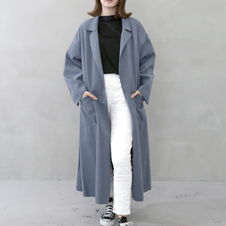 ダブルフェイスサイドスリットオーバーコート ロングコート[品番