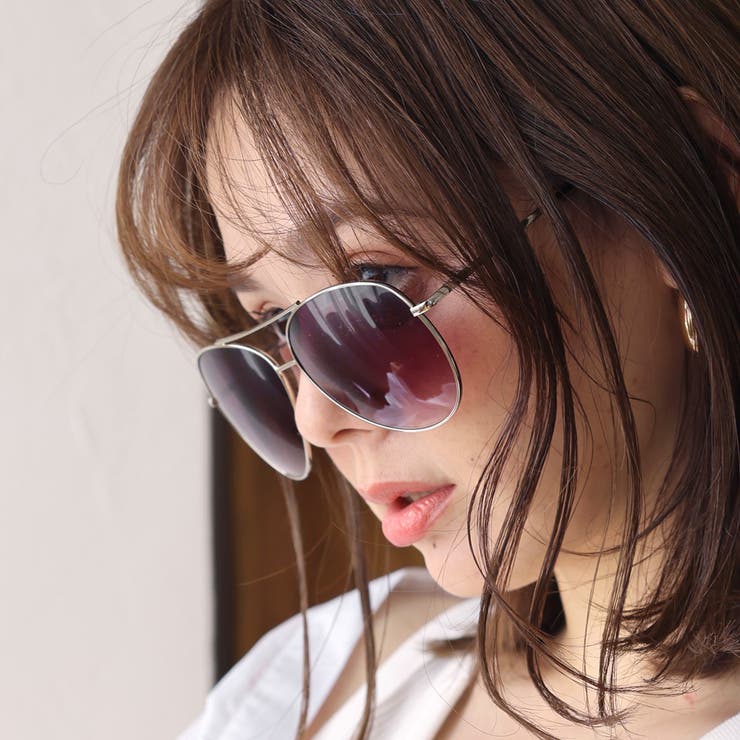 ティアドロップ サングラス ミラーレンズ レディース UVカット