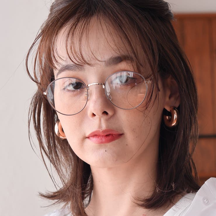 COL.28 モカ（七宝）/クリア | ボストンメタルメガネ メタルフレーム 伊達メガネ WEB限定アイテム | FashionBerry