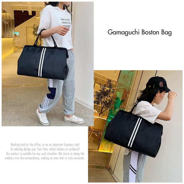 がま口ボストンバッグ レディース 旅行用[品番：FNBW0000814