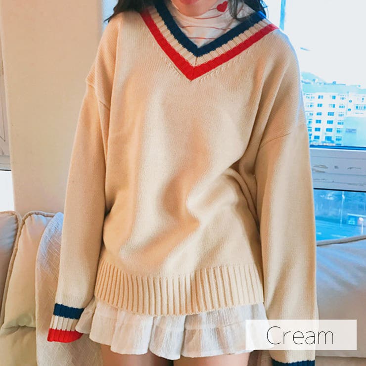 韓国風ｖネックセーター 21 秋冬 品番 Fsbw Fashion Box ファッションボックス のレディースファッション 通販 Shoplist ショップリスト